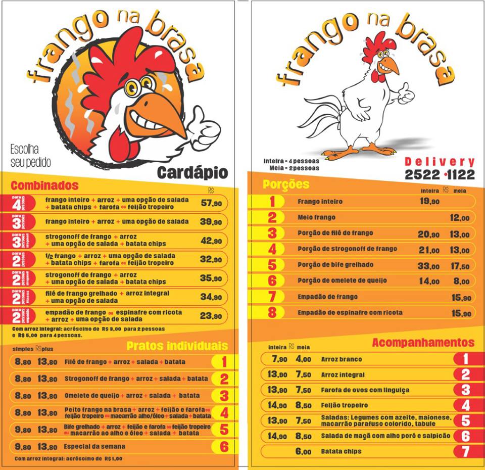 Cardápio Cardápio