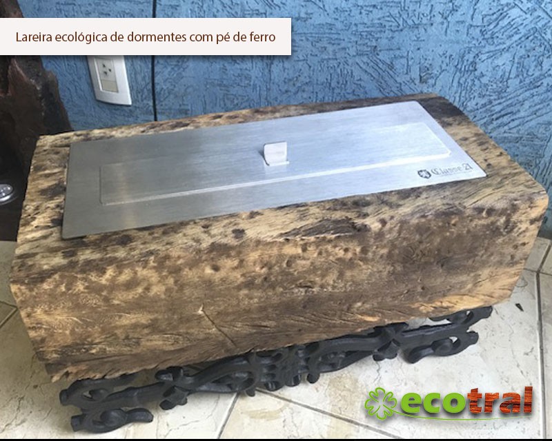 LAREIRA ECOLÓGICA A ÁLCOOL EM DORMENTES E CRUZETAS LAREIRA ECOLÓGICA A ÁLCOOL EM DORMENTES E CRUZETAS