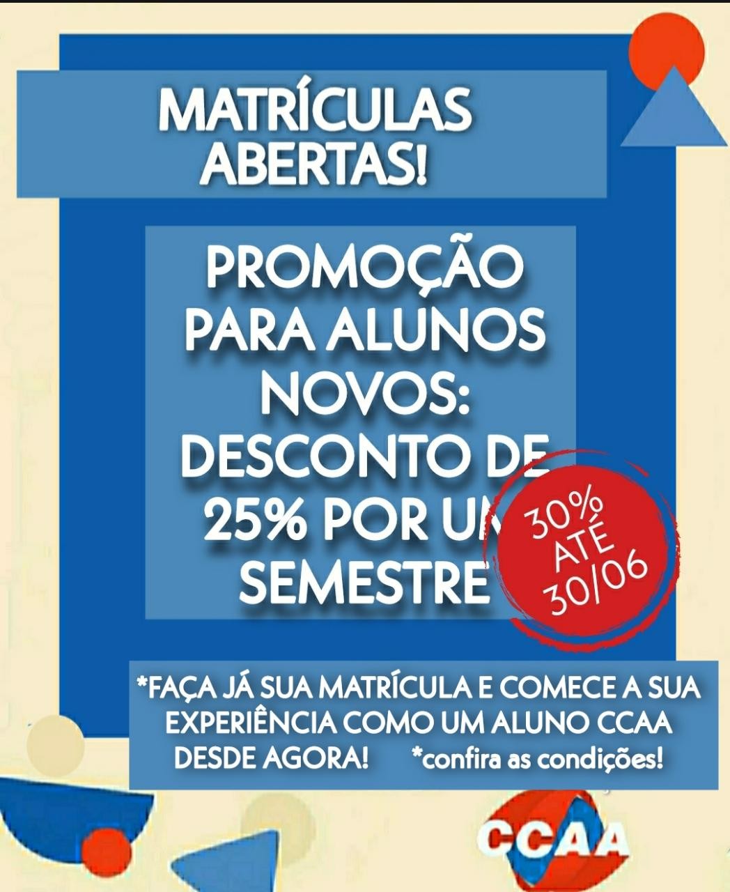 MATRÍCULAS ABERTAS PROMOÇÃO 30% MATRÍCULAS ABERTAS PROMOÇÃO 30%